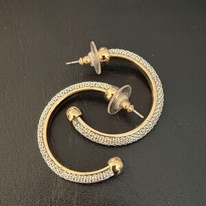 Earrings, Elegant Gold and Silver Hoops